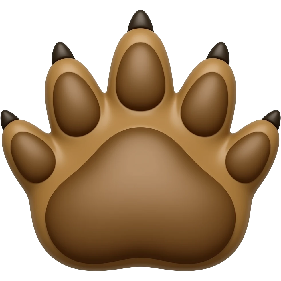 Brown wolf paw emoji