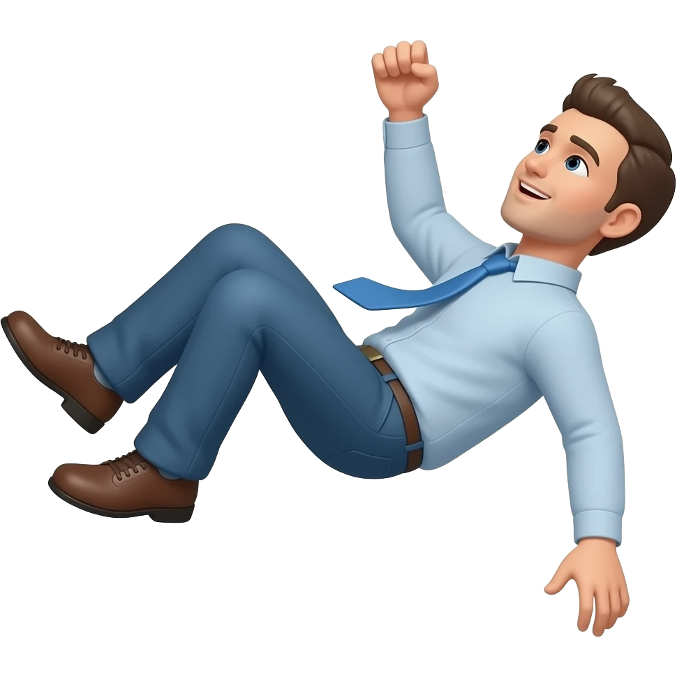 Man falling back side emoji