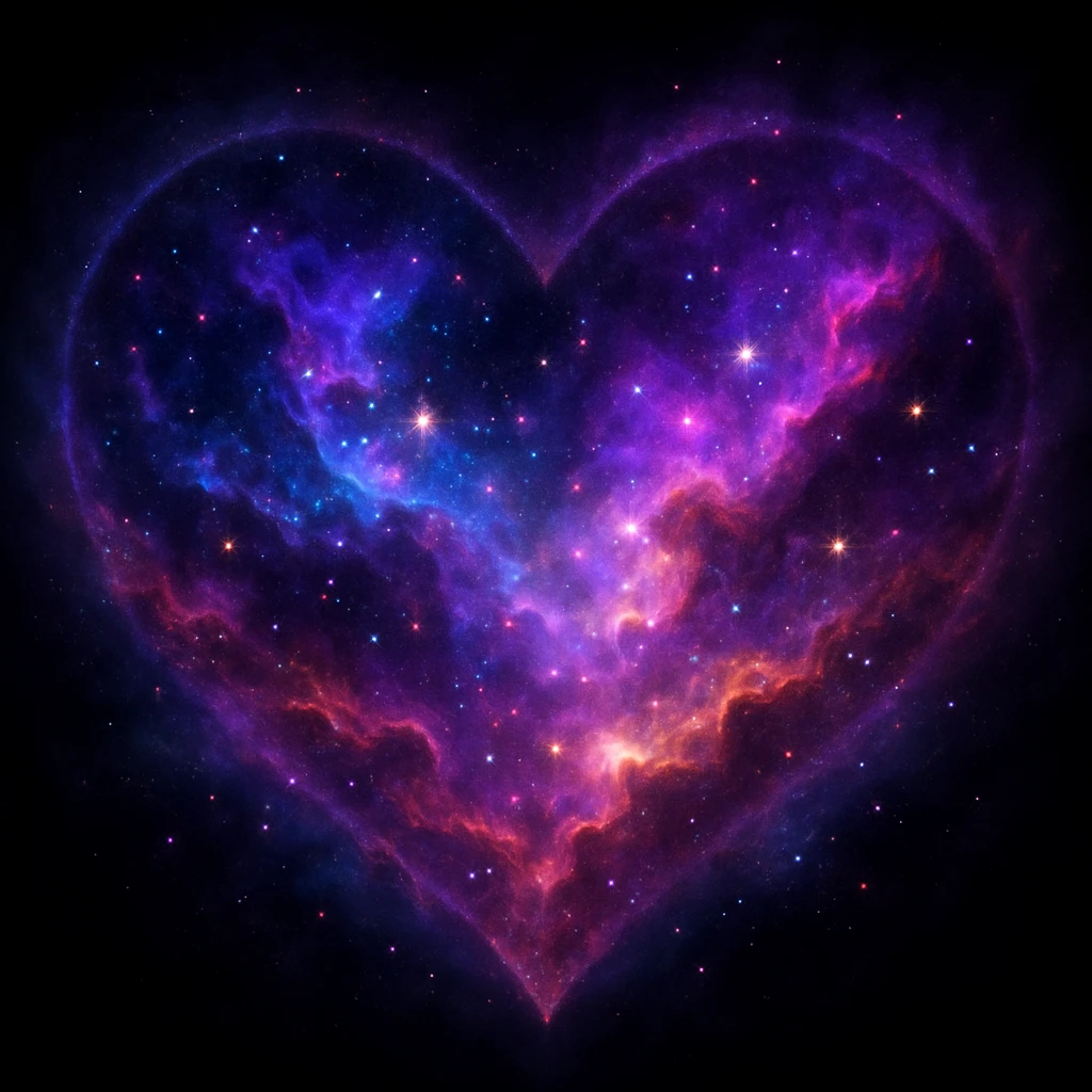 heart with a cosmic nebula, detailed emoji