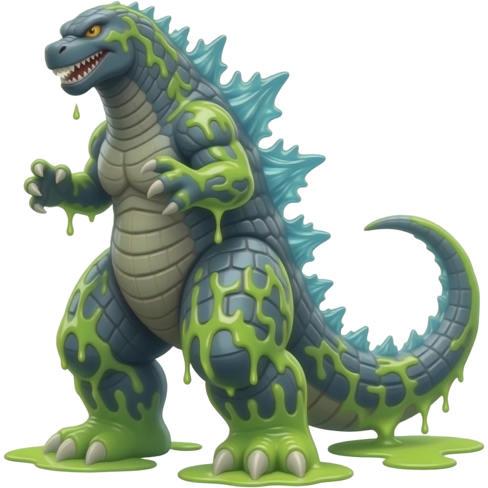 Create a toxic his body toxic liquid godzilla  more emoji