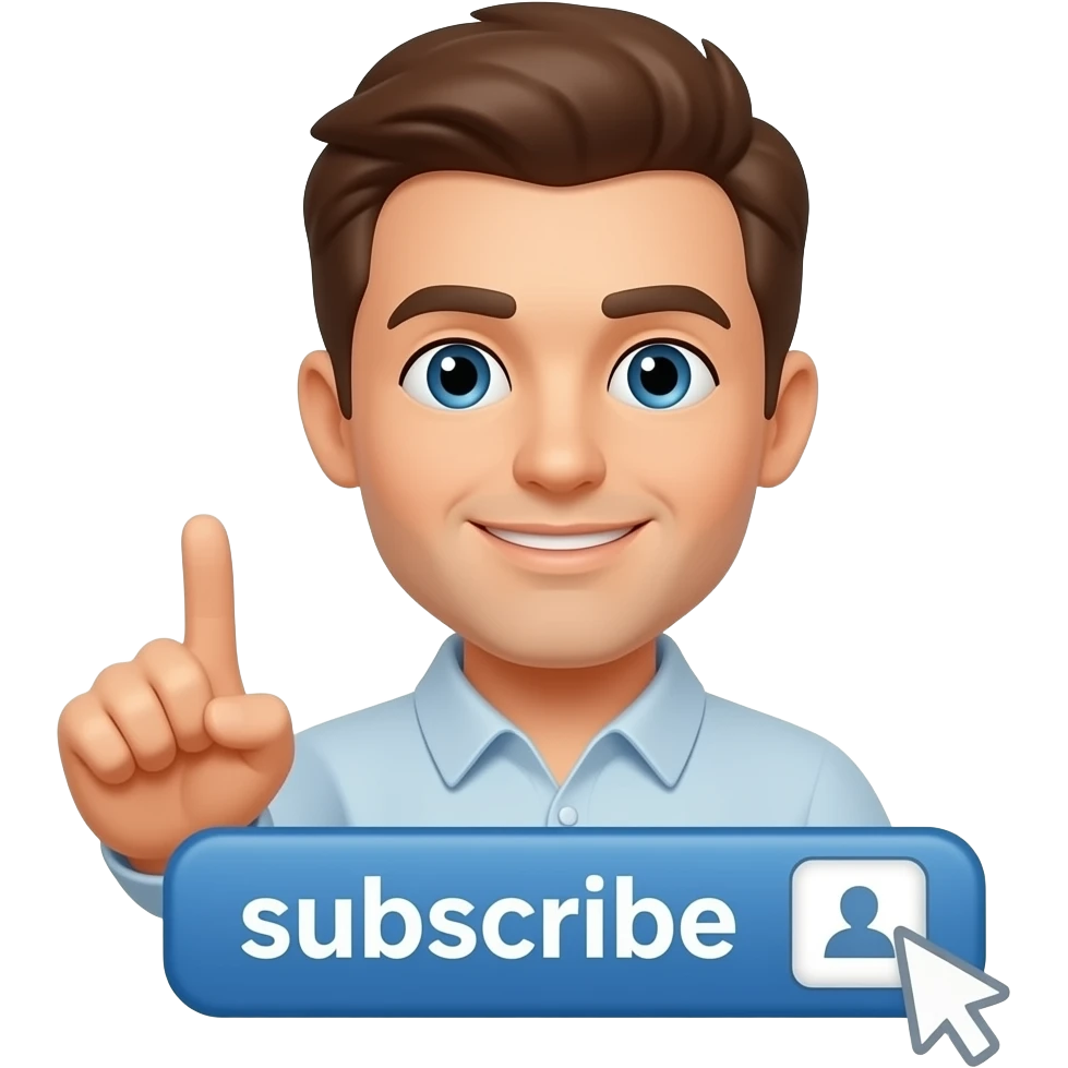 Give him holding subscribe button emoji