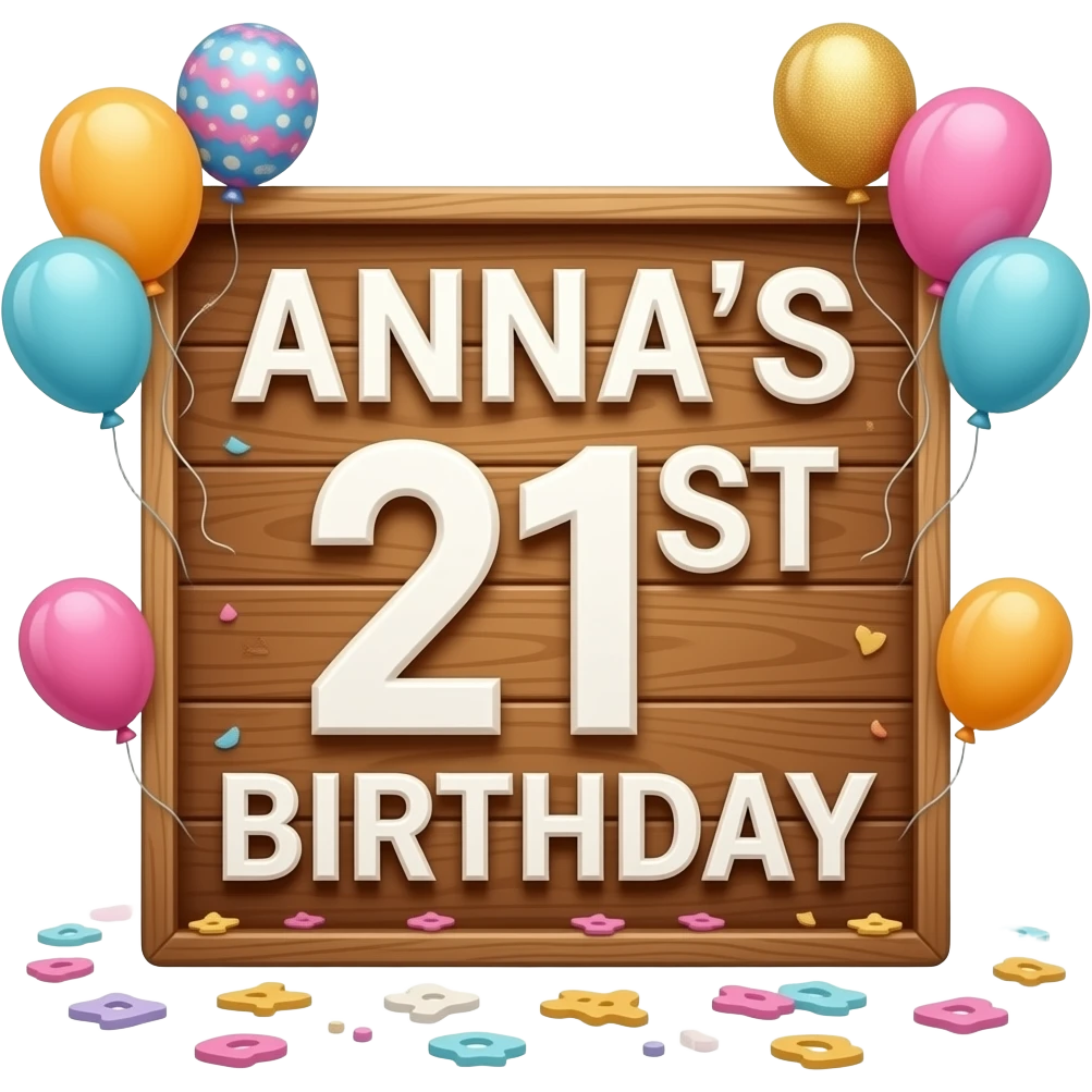 ANNA'S 21ST BIRTHDAY SIGN emoji