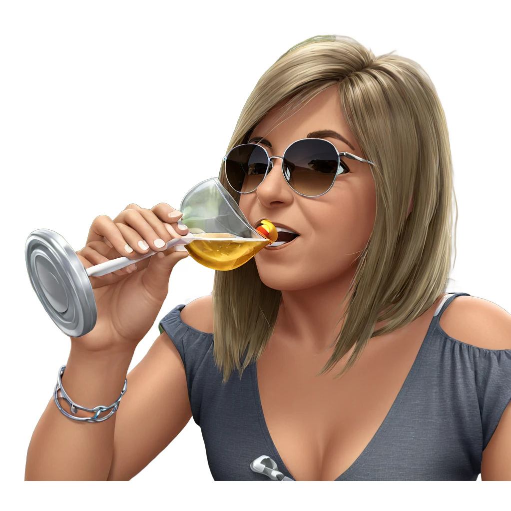 girl enjoying drinks outdoors emoji