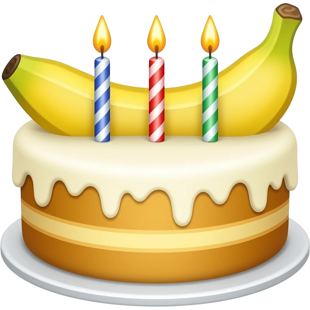 banana birthday cake emoji