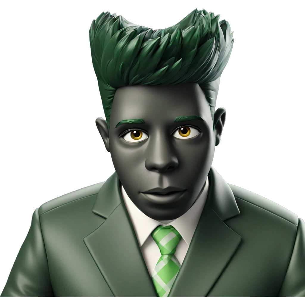 boy in necktie on green emoji