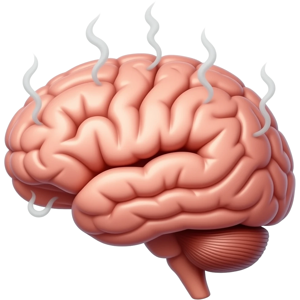 BRAIN WITH STEAM LIKE ITS HARD WORKING emoji