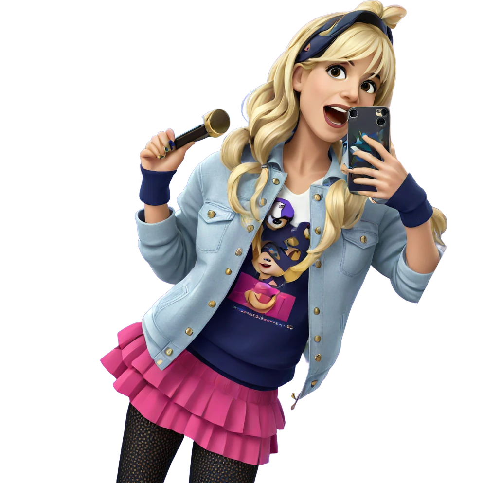 blonde girl in stylish outfit emoji