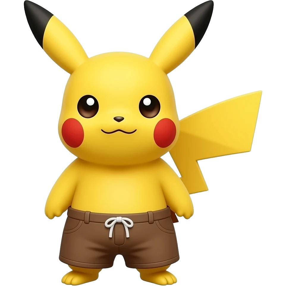 A Pikachu In A  Brown Shorts emoji