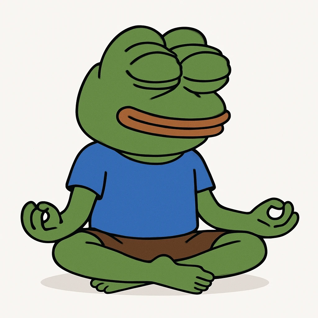 create a pepe doing yoga, white background emoji