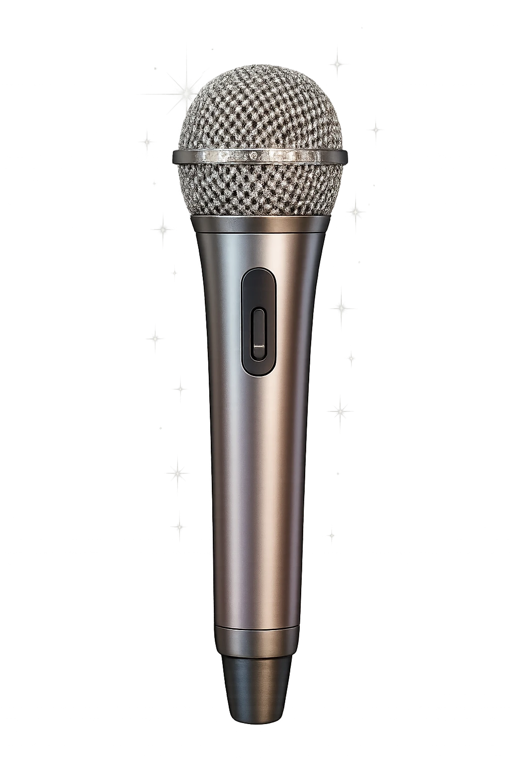 kpop idol microphone with sparkles, stylish emoji