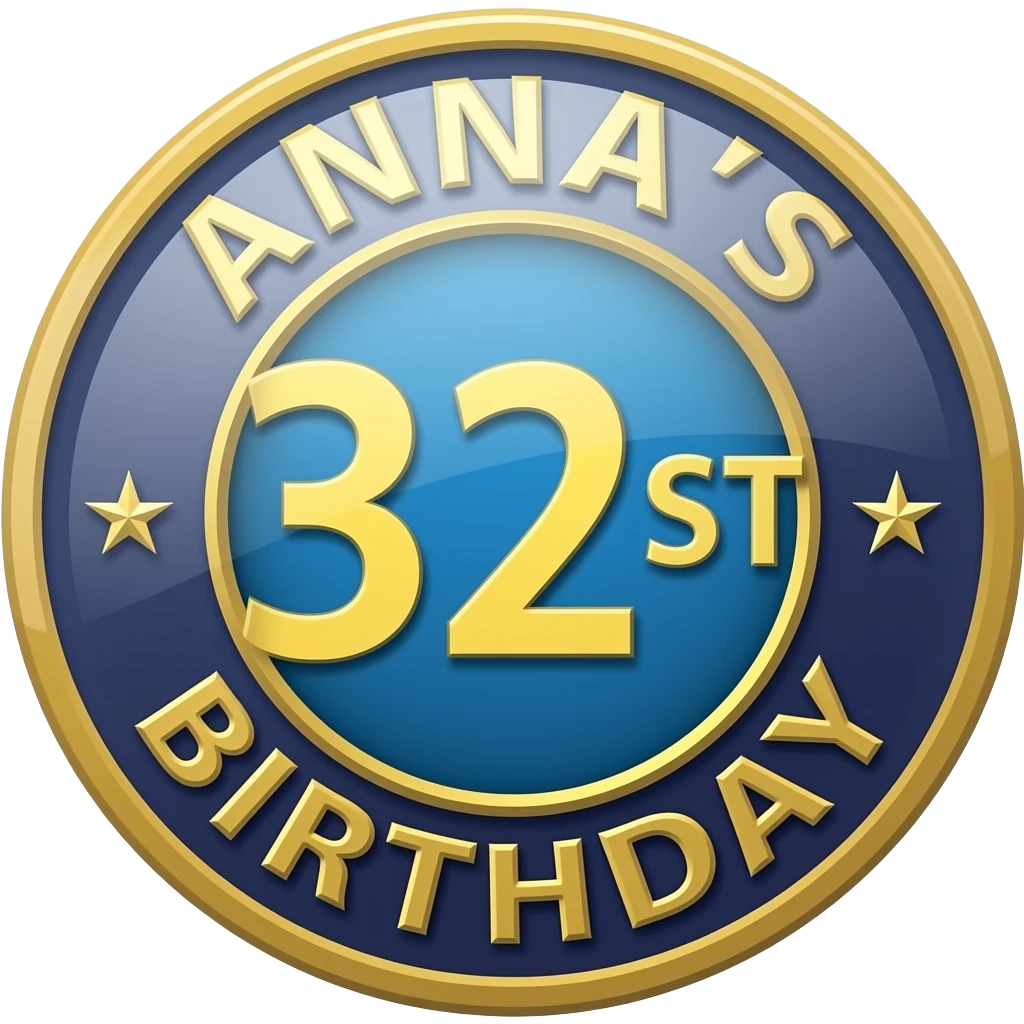 ANNA'S 32ST BIRTHDAY BADGE emoji