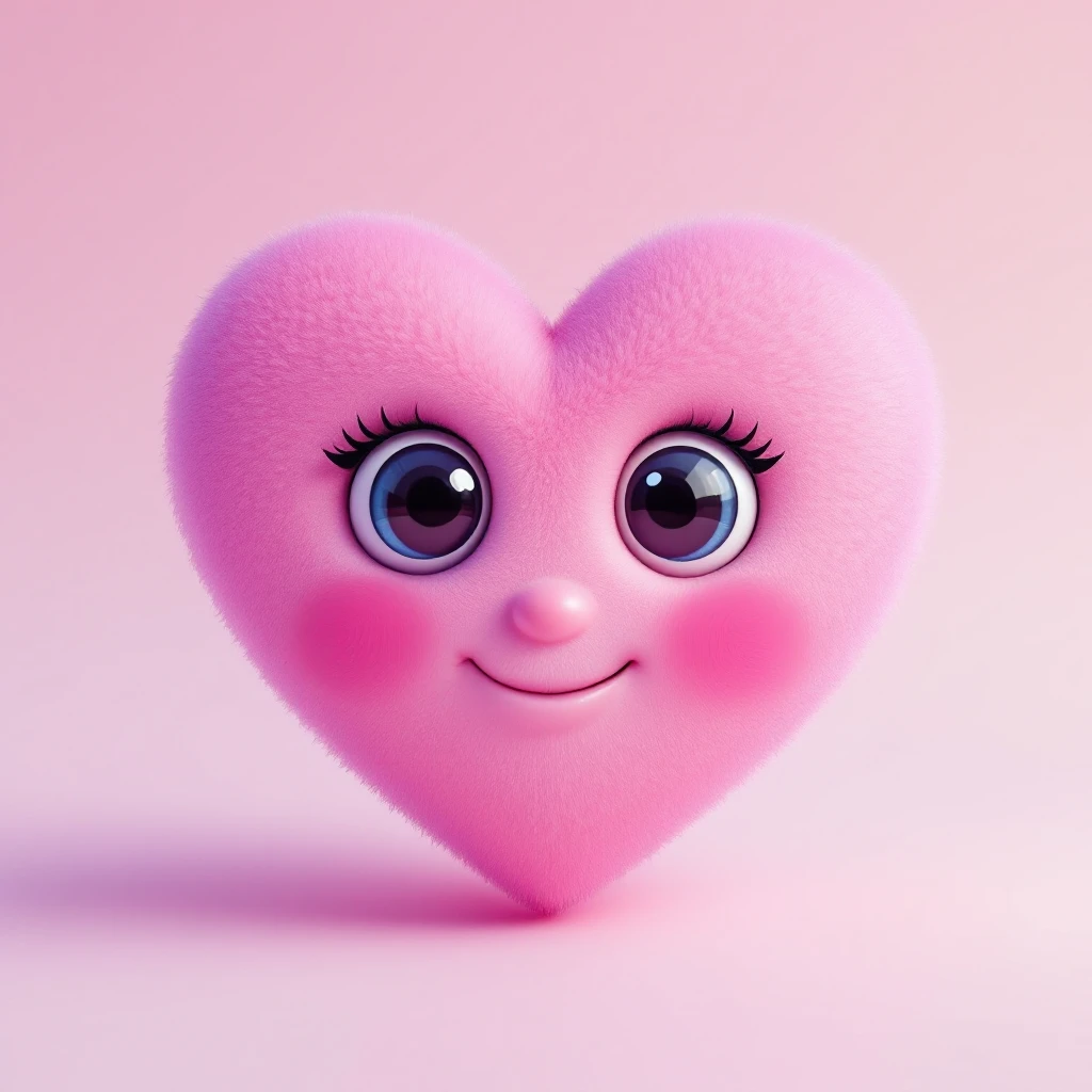 pink heart emoji, extra cute, big eyes, blushing cheeks emoji