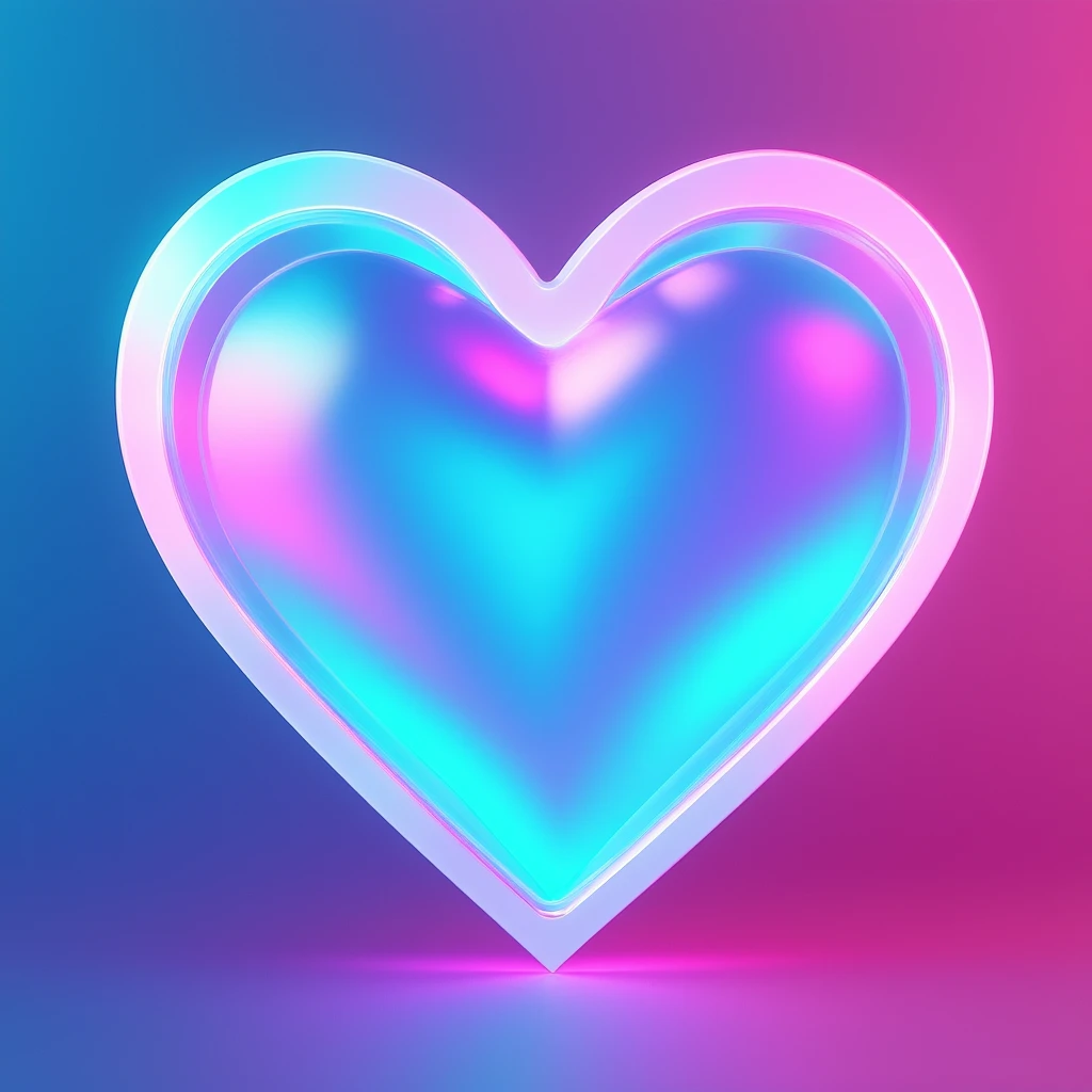 heart with a holographic border emoji
