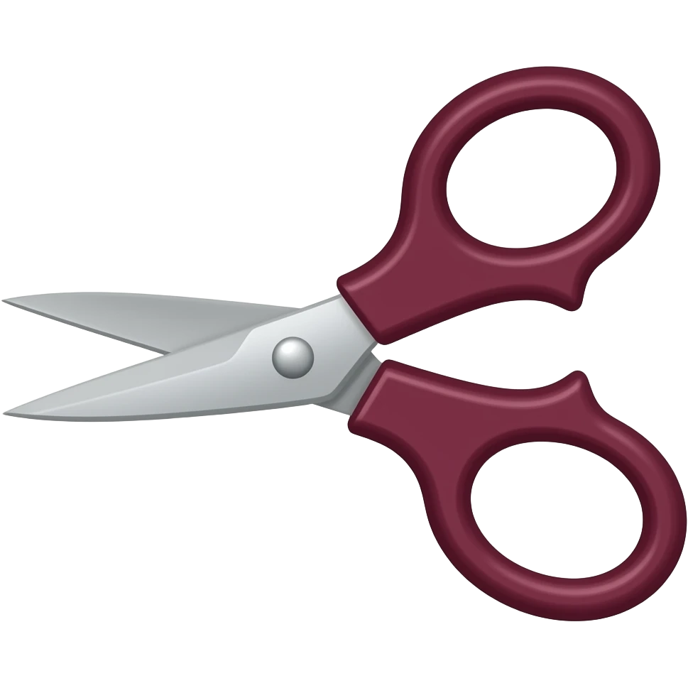 tesoura fechada profissional bordô emoji