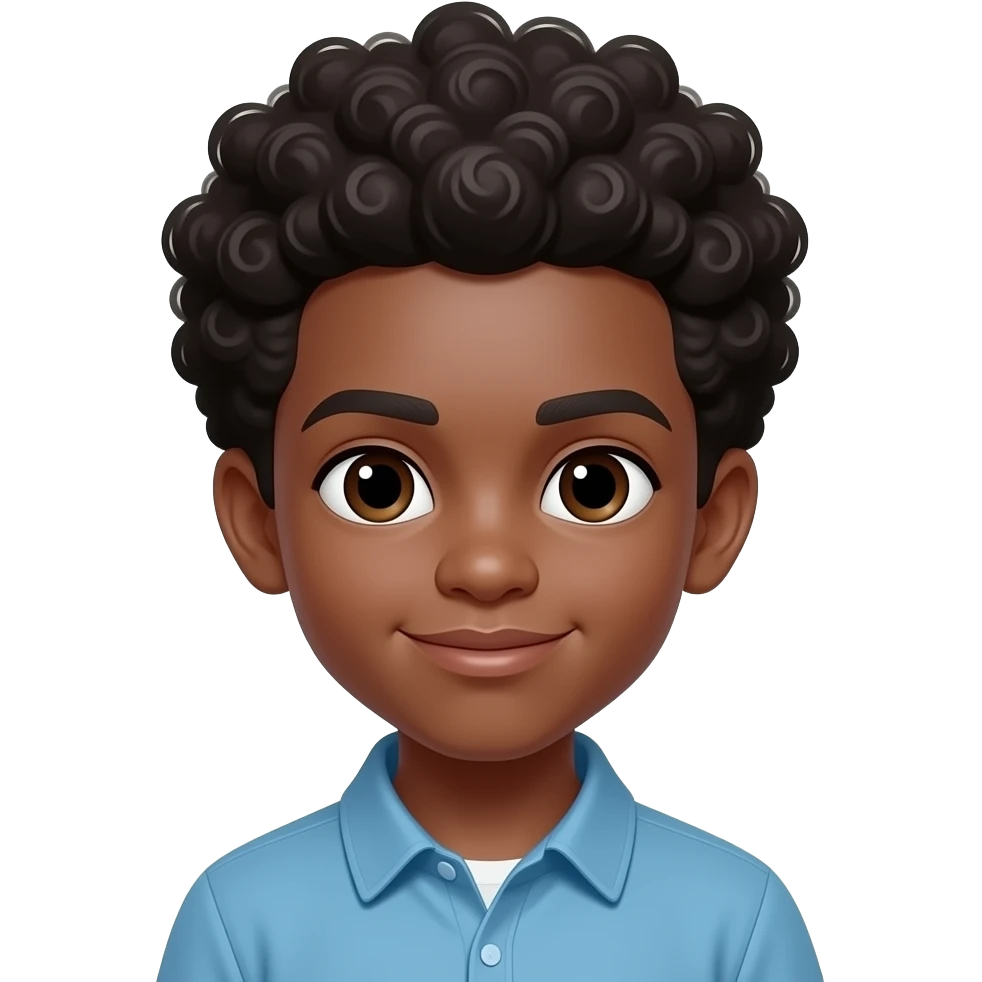 Black boy With lots of hair emoji
