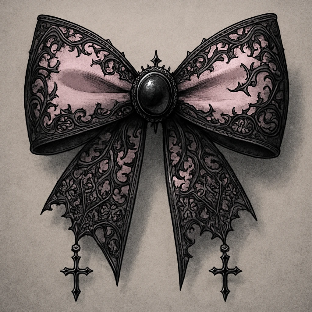 goth pink bow emoji