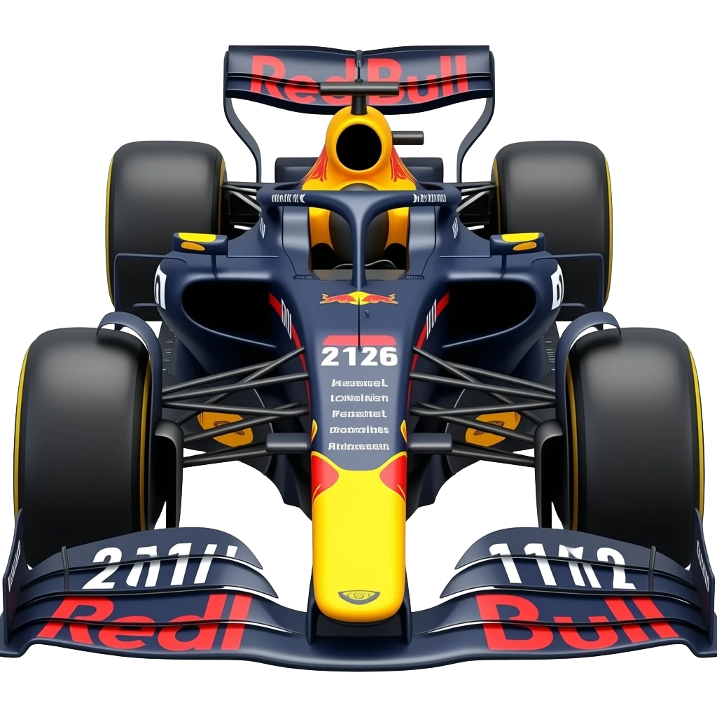 A f1 car of redbull f1 car 2026 in Apple emoji style emoji