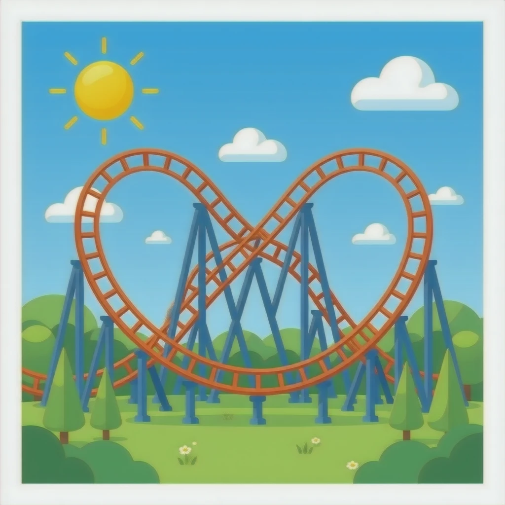 Un roller coaster emoji