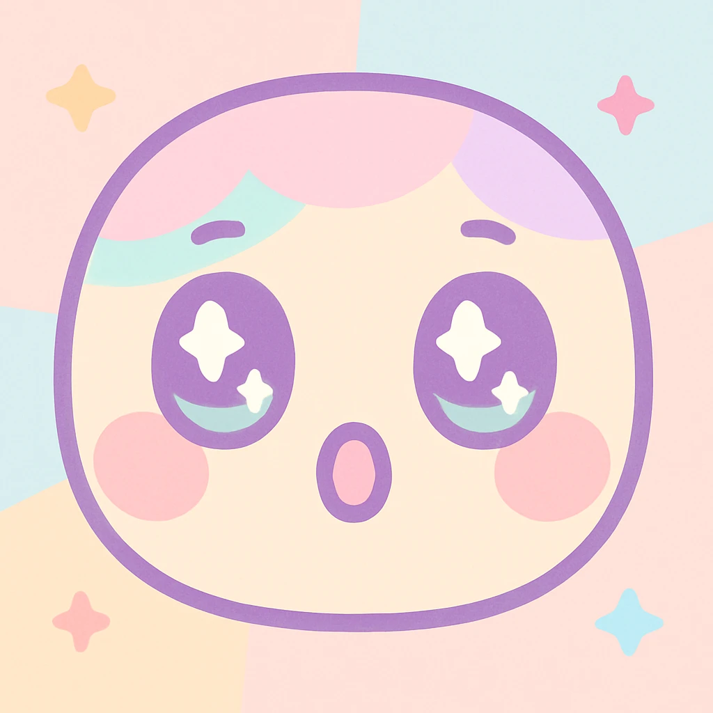 cute surprised face in kawaii style emoji