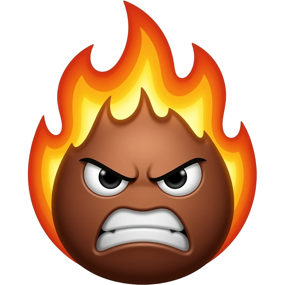 Super duper angry marron face and his fire emoji
