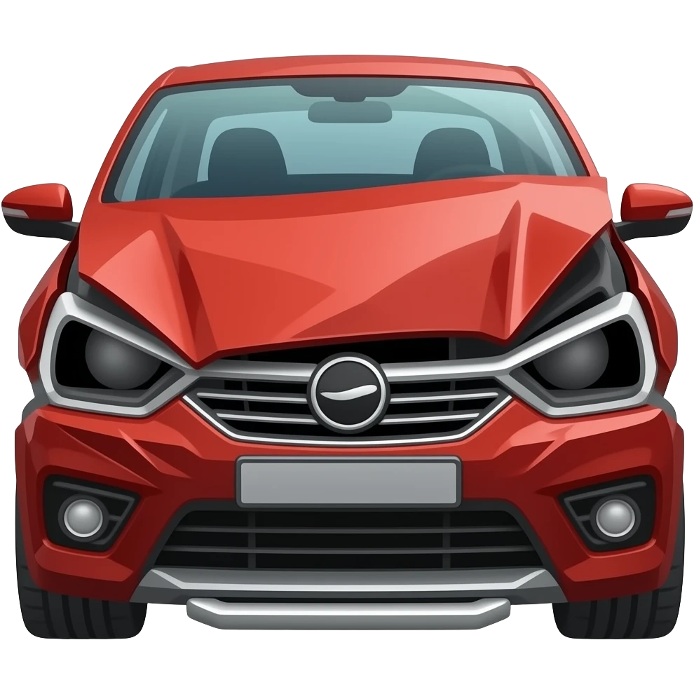 crashed red car emoji