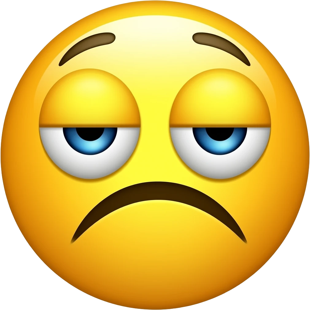 Yellow smiley emoji that's Tired and saying Good morning emoji