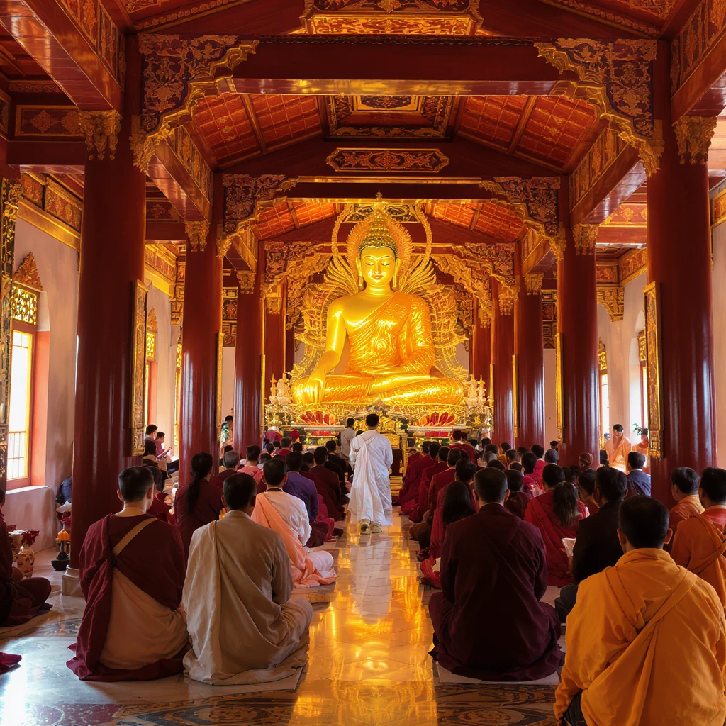 people praying in a Buddhist temple emoji