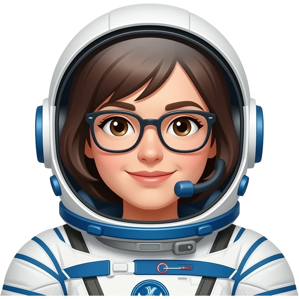astronout woman brunette glasses emoji