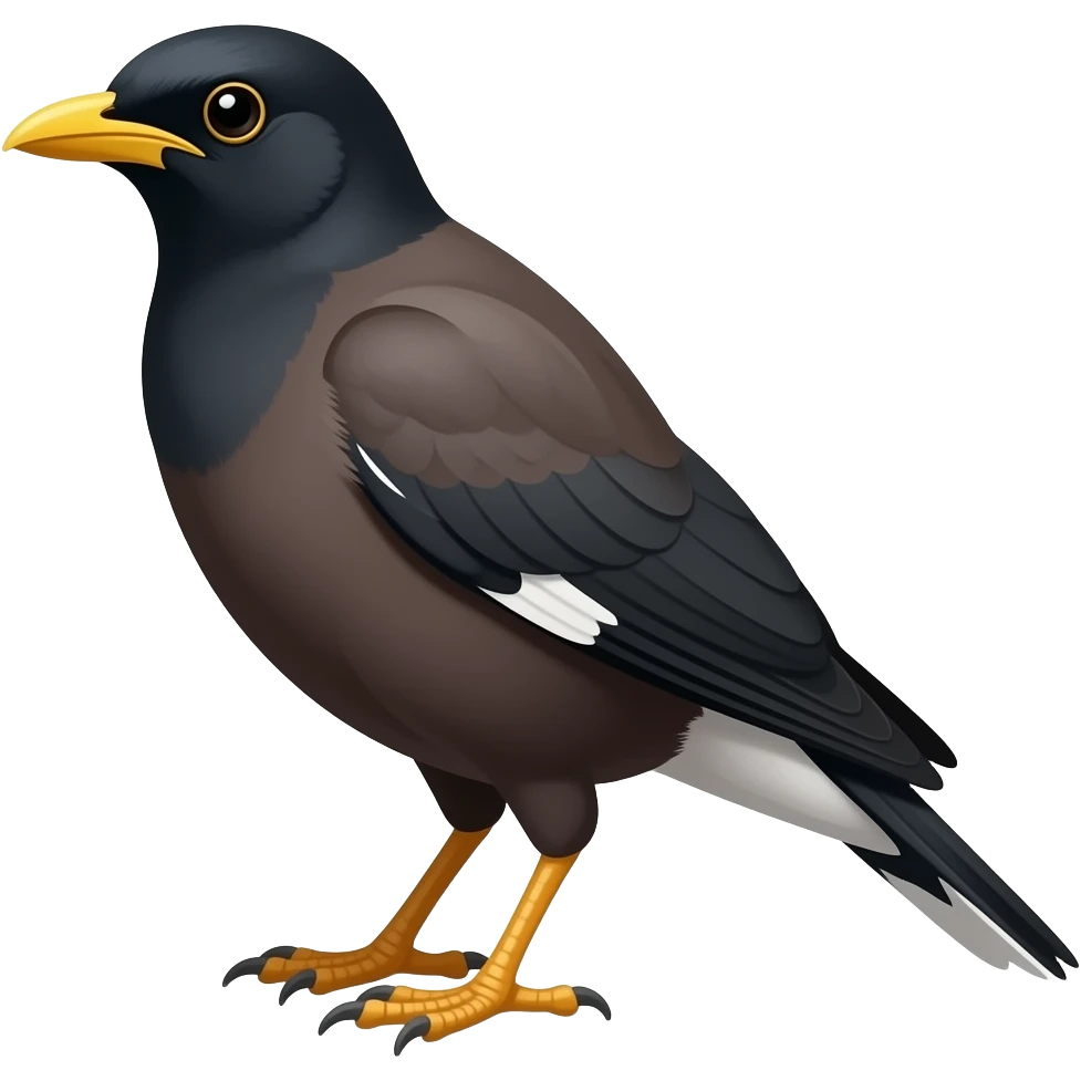Myna color black emoji