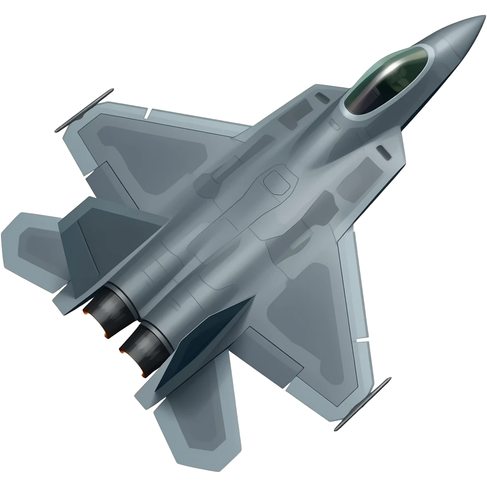 F22 raptor climbing with afterburners fire. With bottom of aircraft pointing up and to the right emoji
