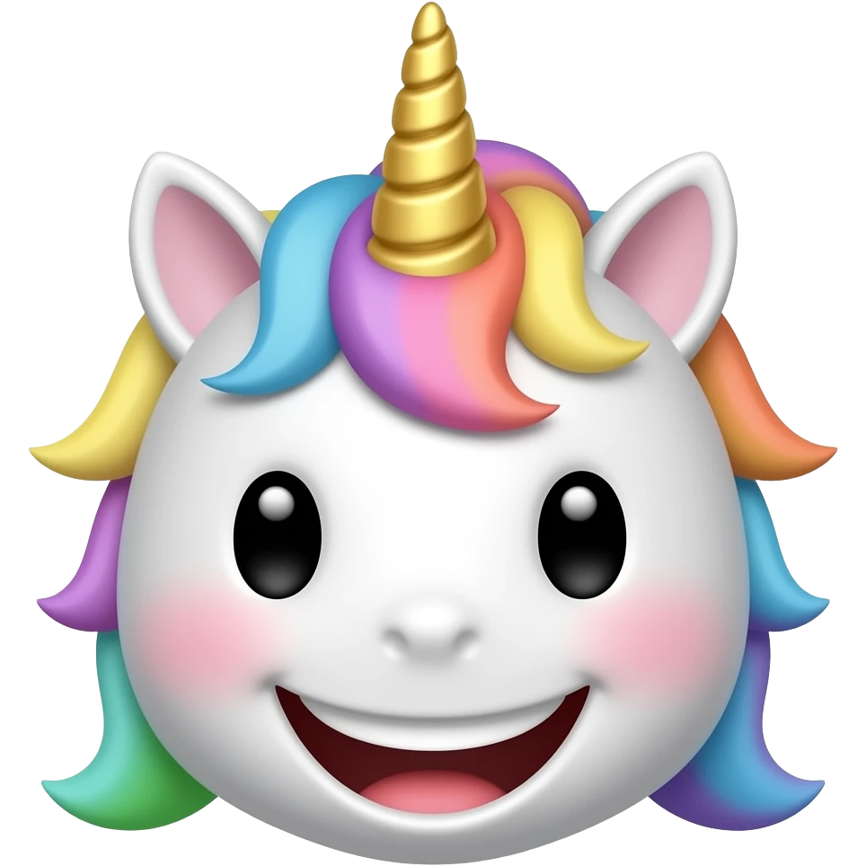 happy unicorn head emoji