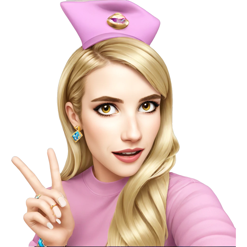 blonde girl with hat and jewelry emoji