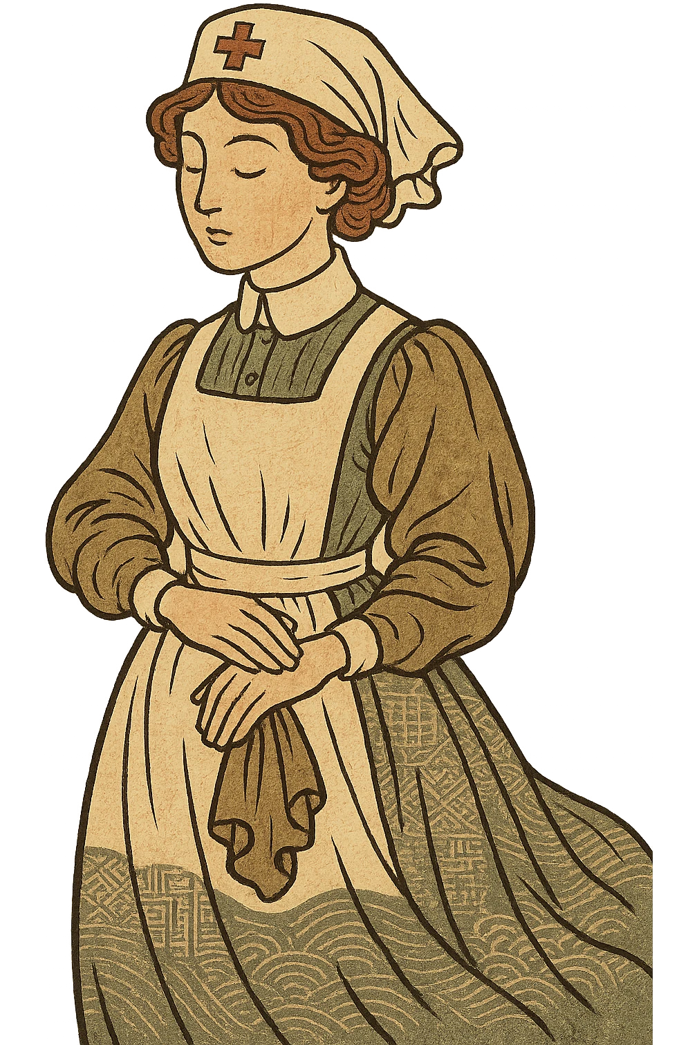 A VICTORIAN nurse with transparent background emoji