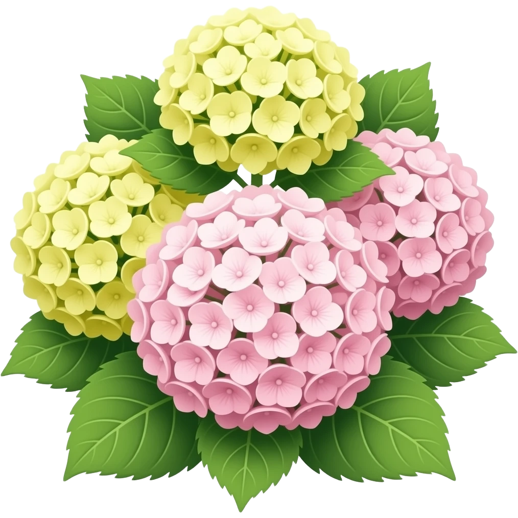 Yellow and pink Hydrangea emoji