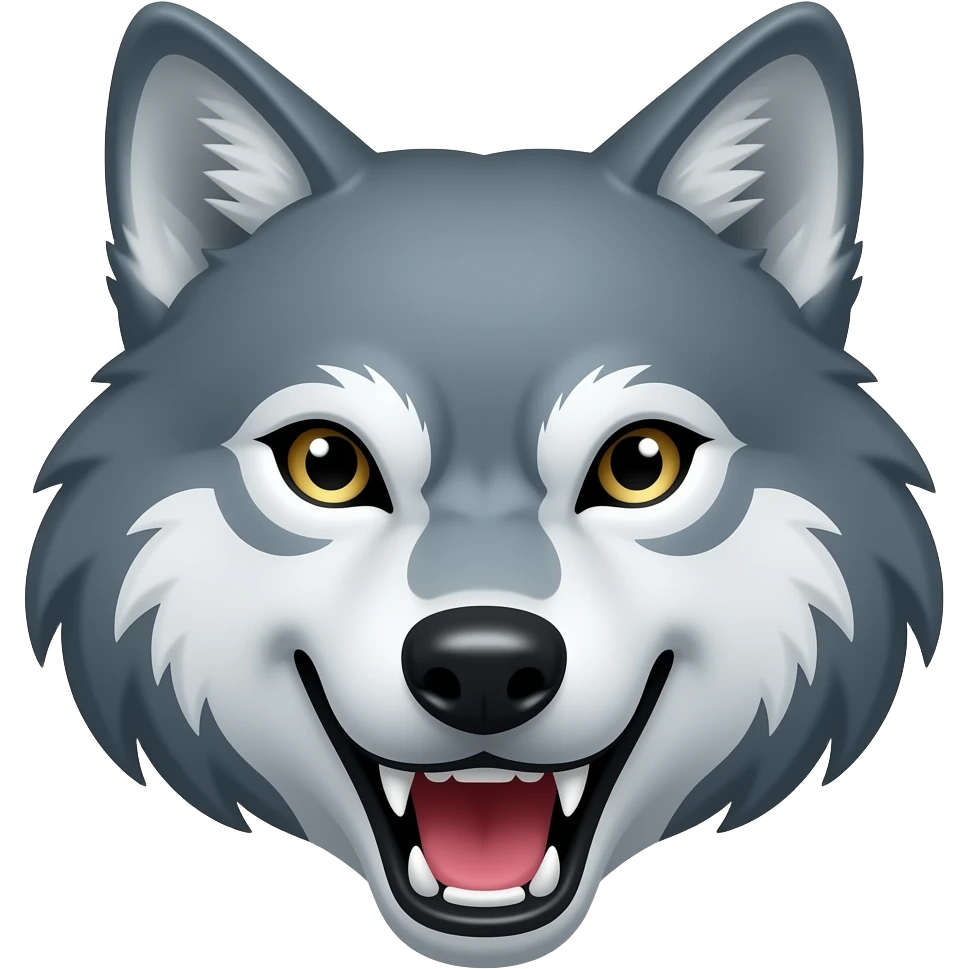 Fierce wolf face emoji