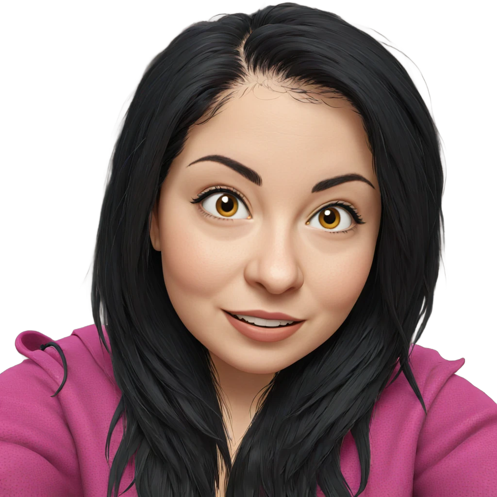 smiling girl with black hair emoji