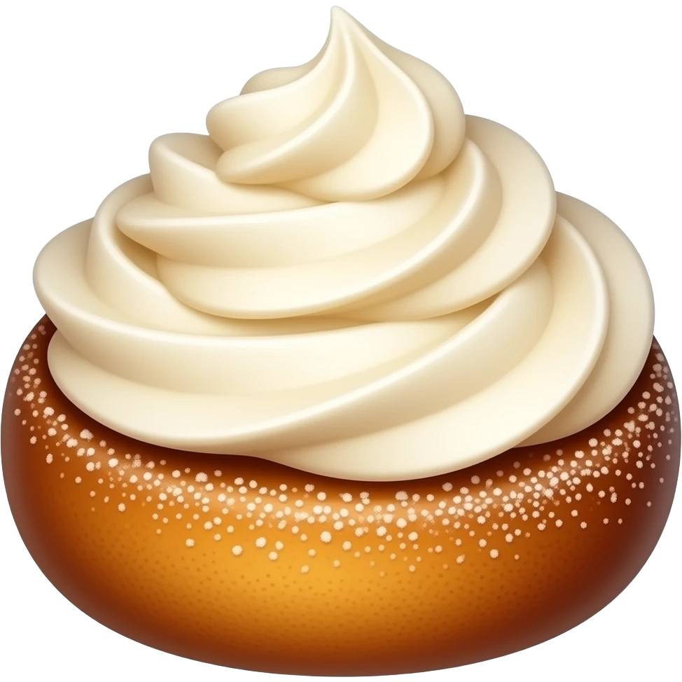 Cinnamon roll with frosting emoji