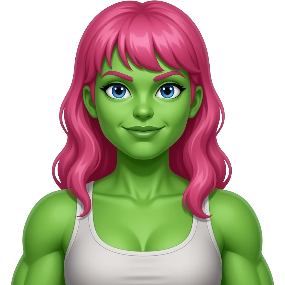 mulher hulk de cabelo  rosa emoji