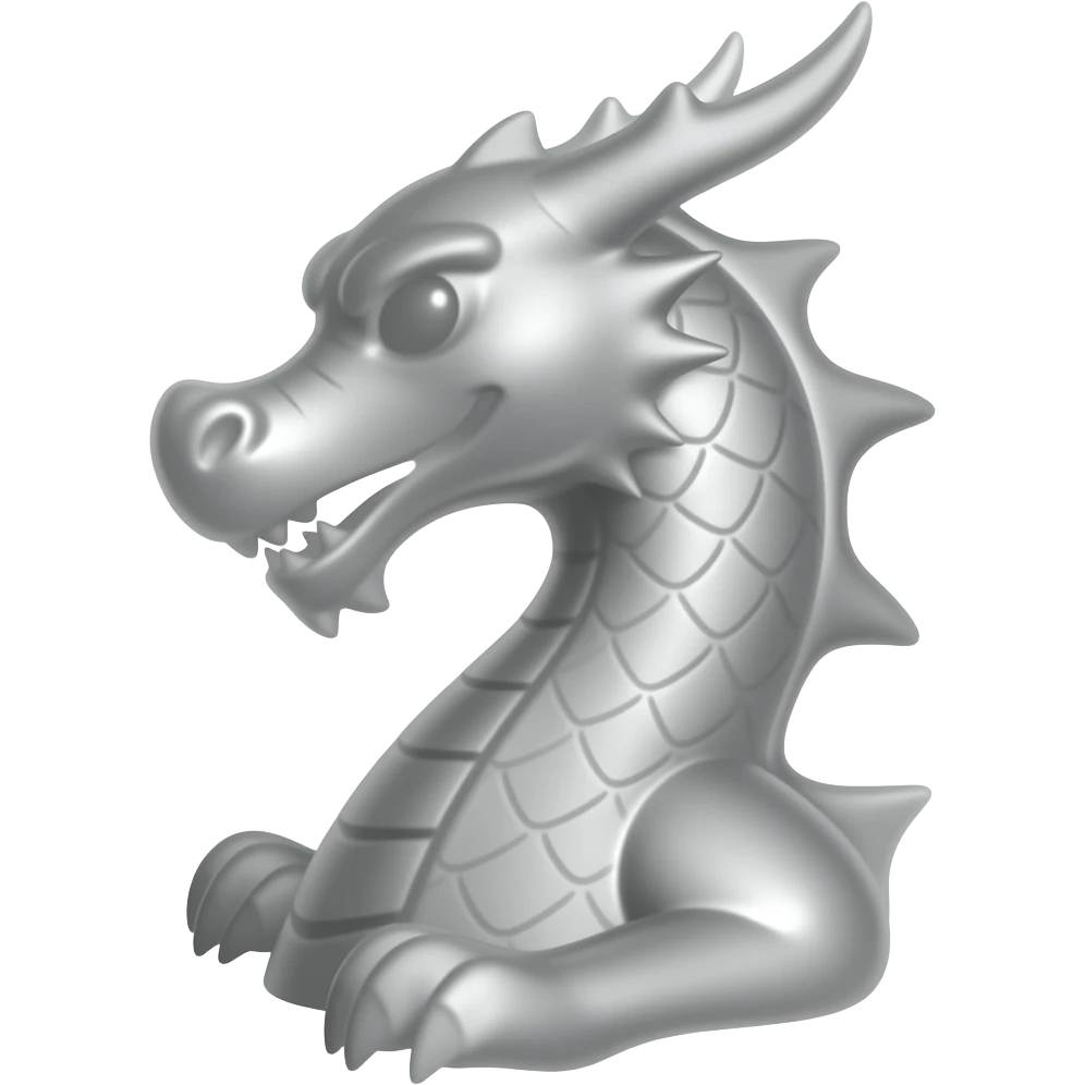 silver dragon shape pawn emoji