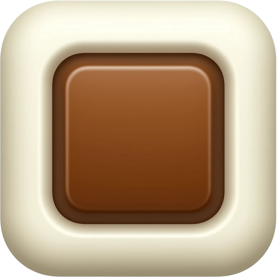 Emoji chocolat blanc avec seulement le carré du centre marron emoji