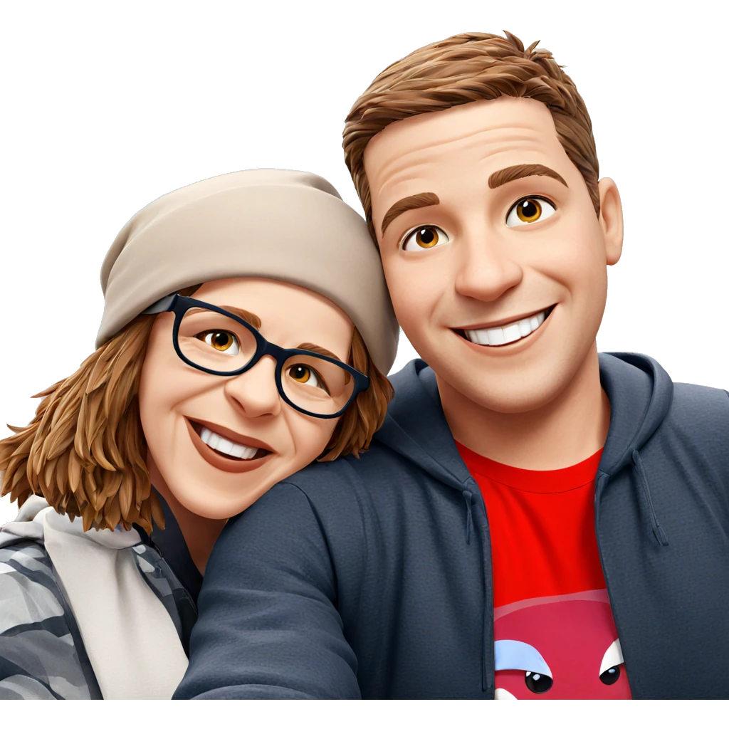 two boys smiling together emoji