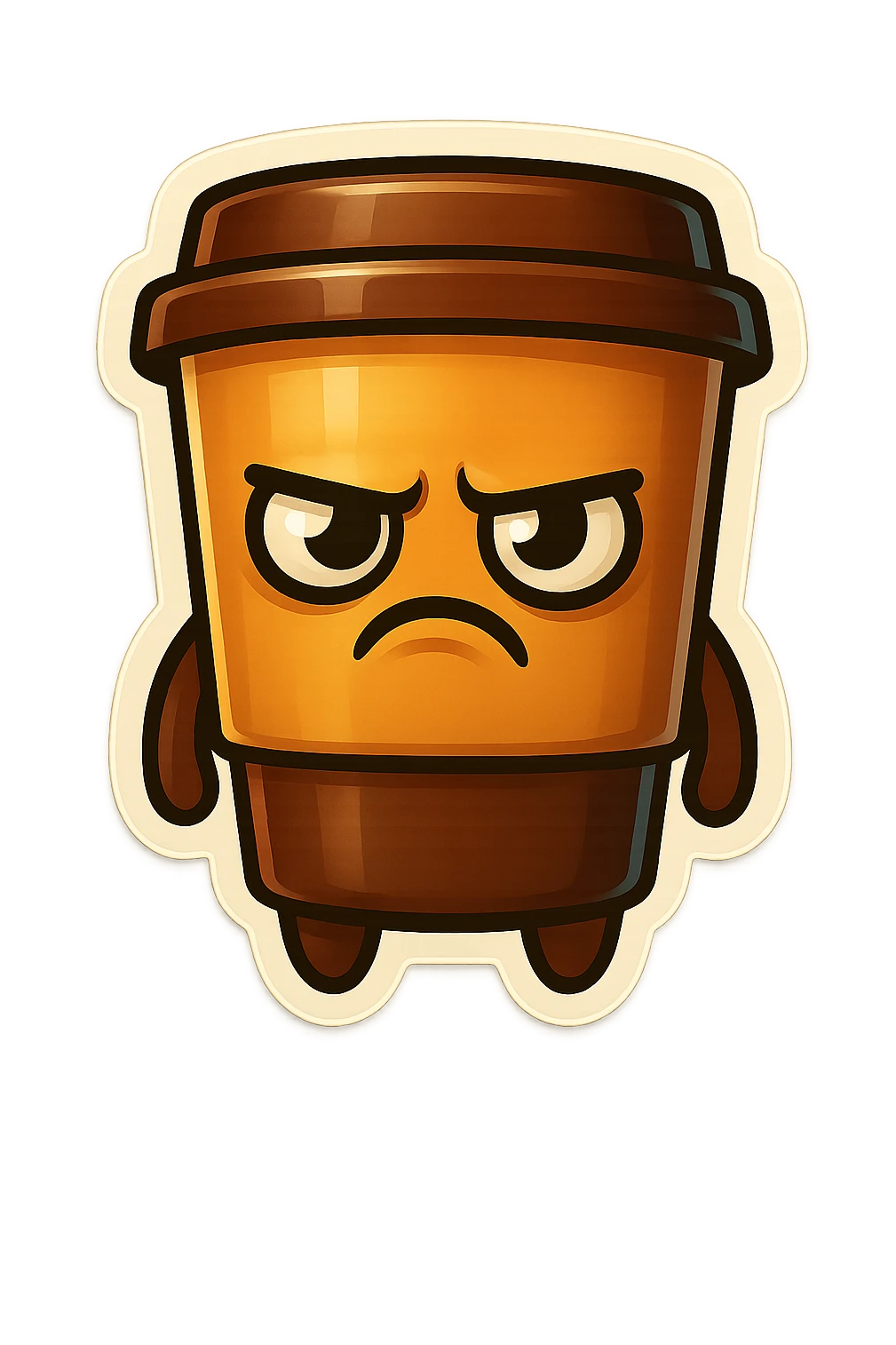 Tall coffee cup, annoyed, disturbed, disgusted emoji