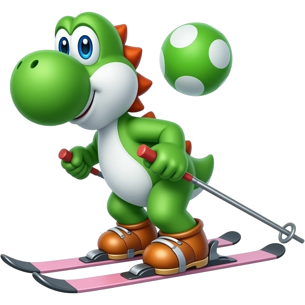 Yoshi skiing emoji