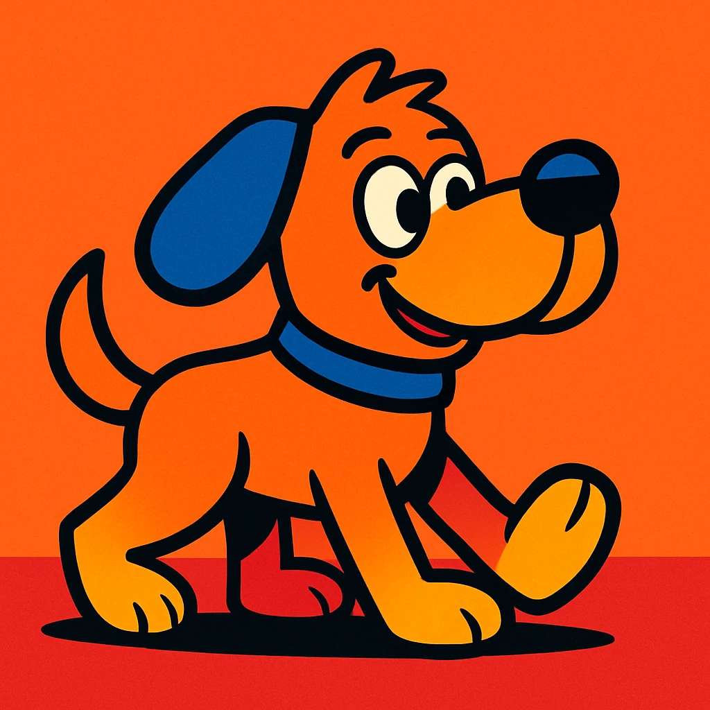 cartoon dog walking emoji