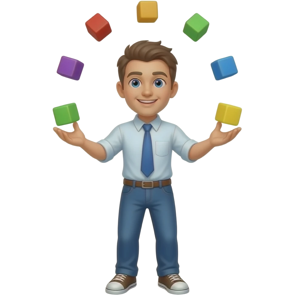 juggling colored cubes emoji