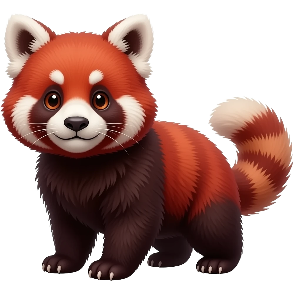 Dark Brownish red soft natural realistic romantic vintage antique divine beautiful elegant pretty precious cute young youthful Fakémon-Pokémon-alien-opossum-genet-civet-red-panda-feline-rodent-hybrid-creature (full body) emoji