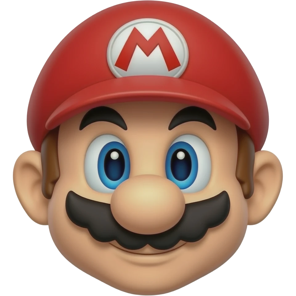Super Mario head with his cap on emoji