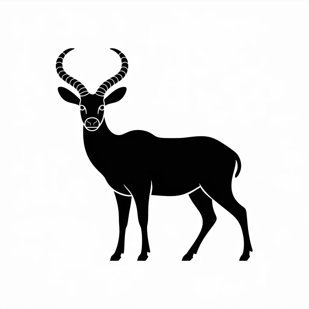 Gnu animal icon black silhouette emoji