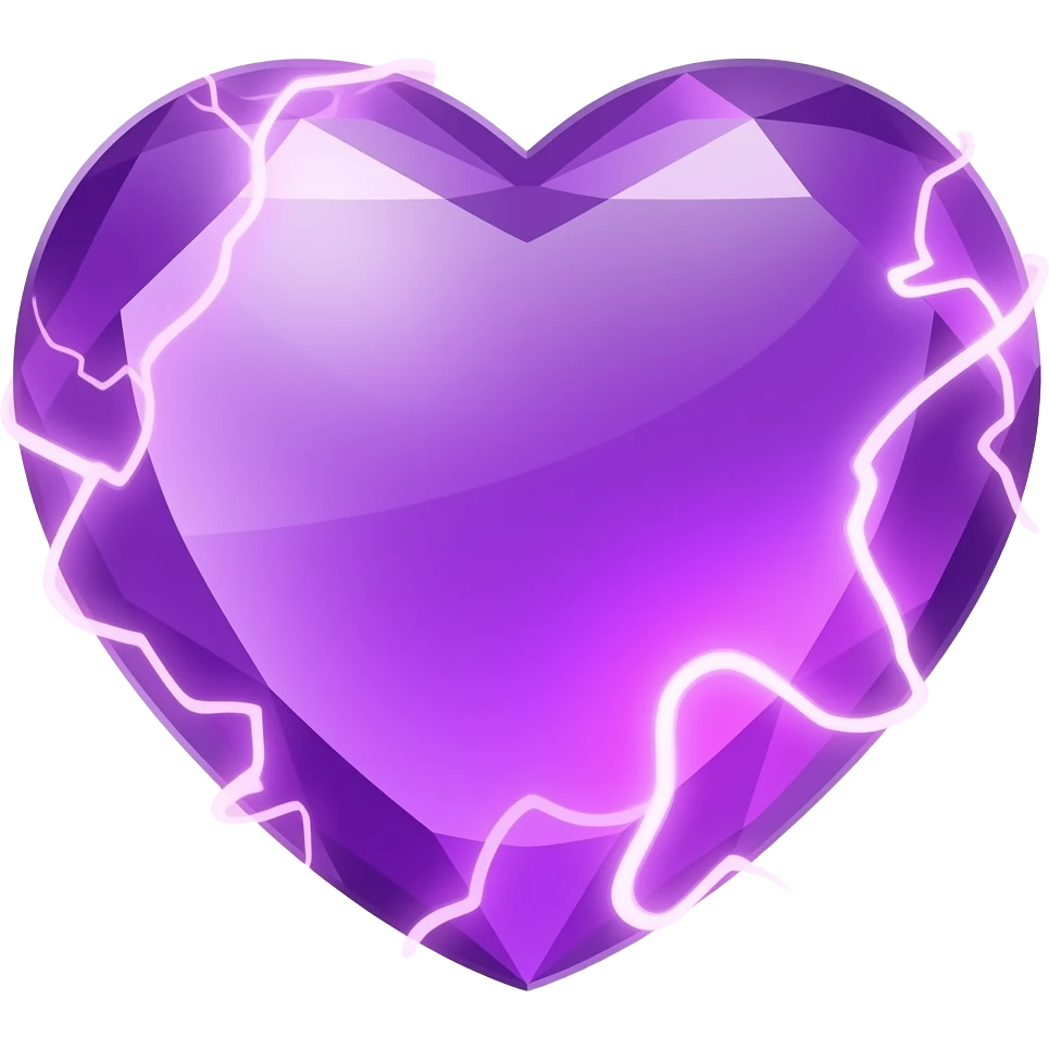 purple electricity gemstone heart emoji