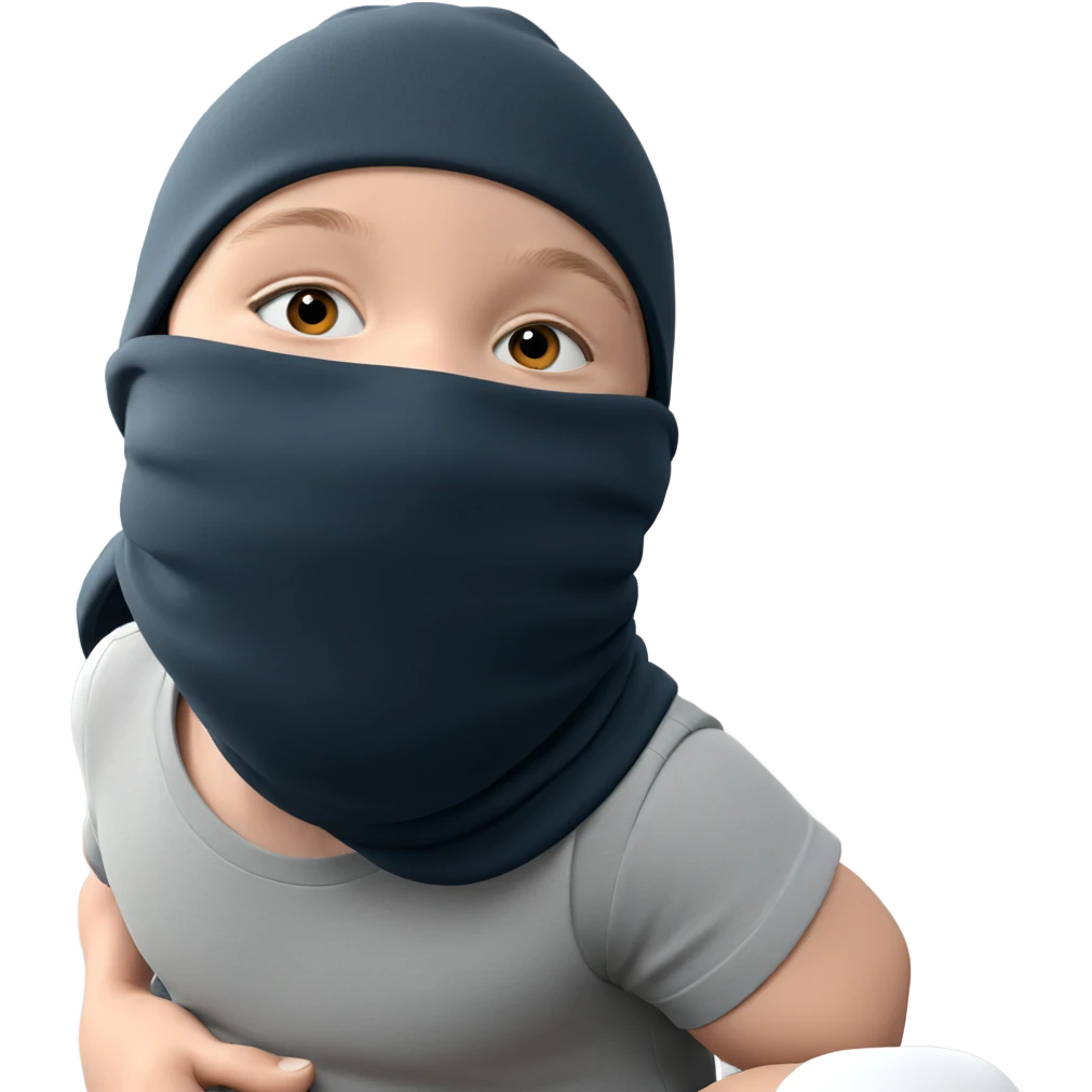 masked boy in grey hat emoji